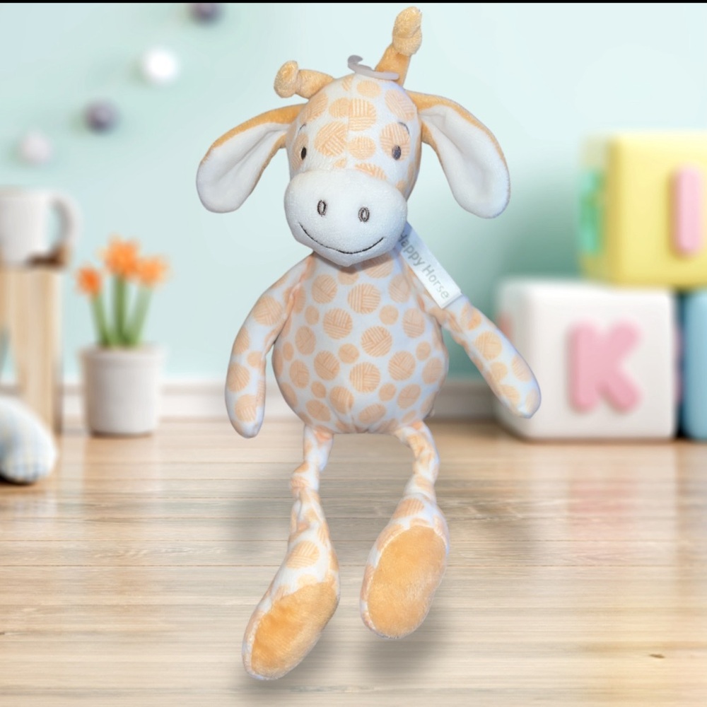 HTF HAPPY HORSE GIRAFFE GESSY Stuffed Lovey Plush Toy Knotted Legs Baby Toy